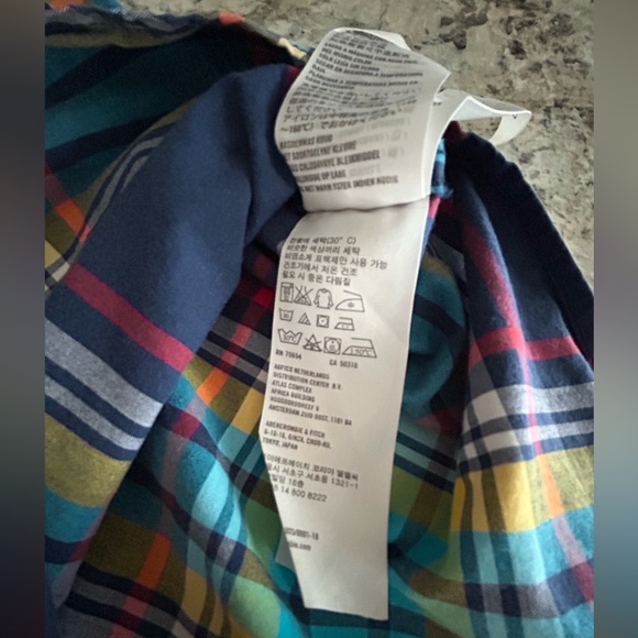 Hollister Long Sleeve Plaid Button Down Shirt Teal Seagull Logo Pocket Size XL - Picture 8 of 11